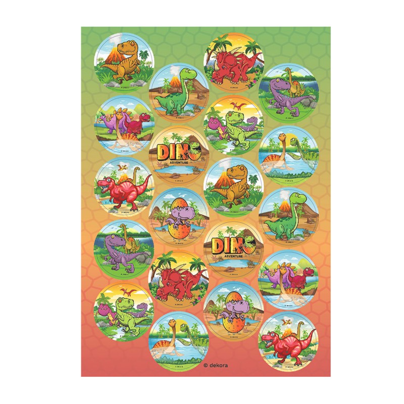 Pack de 20 mini discos dinosaurios