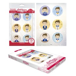 Pack de 6 discos comestibles niño comunión