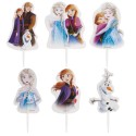 Pack 30 unidades de cake toppers de papel diseño frozen con 6 modelos diferentes