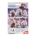Pack 30 unidades de cake toppers de papel diseño frozen con 6 modelos diferentes