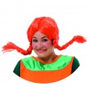 Peluca trenzas naranjas
