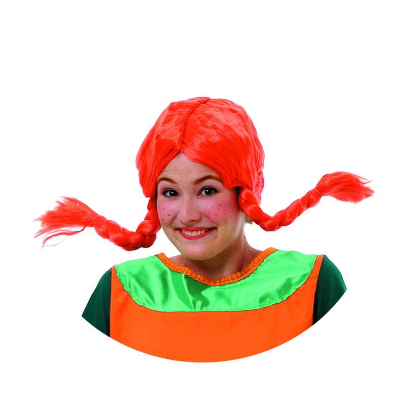 Peluca trenzas naranjas
