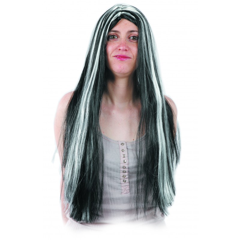 Peluca hippie mechas blancas