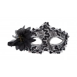 Antifaz de puntilla con flor