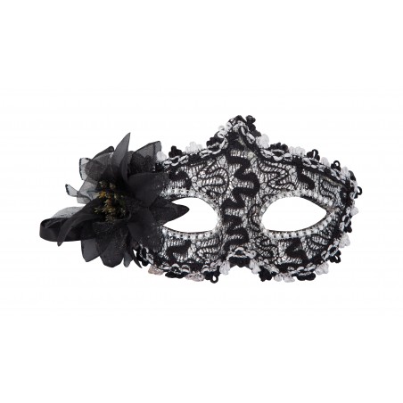 Antifaz de puntilla con flor