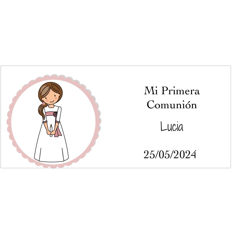Plantilla para taza niña de comunión personalizada con texto y nombre