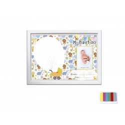 Marco huellas bautizo animalitos din a4