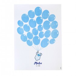 Lámina de bautizo azul para enmarcar