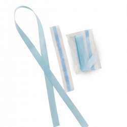 Decoración azul para cirio