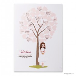 Lámina para firmas niña comunión con vestido corto