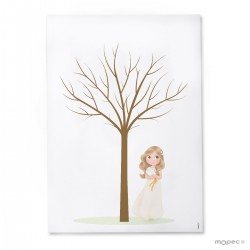 Lámina de firmas de comunión niña con paloma