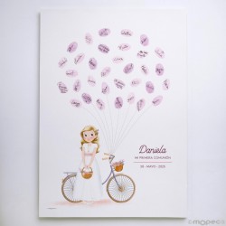 Lámina árbol de huellas comunión niña