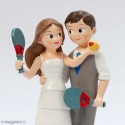 Figura de tarta para boda novios padel