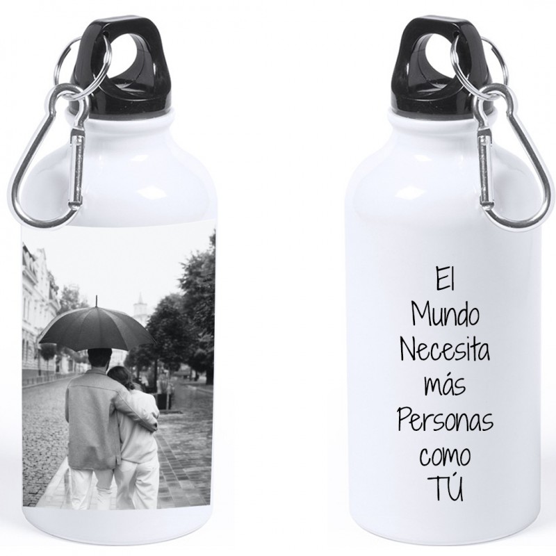 Botella personalizada con foto a todo color y texto