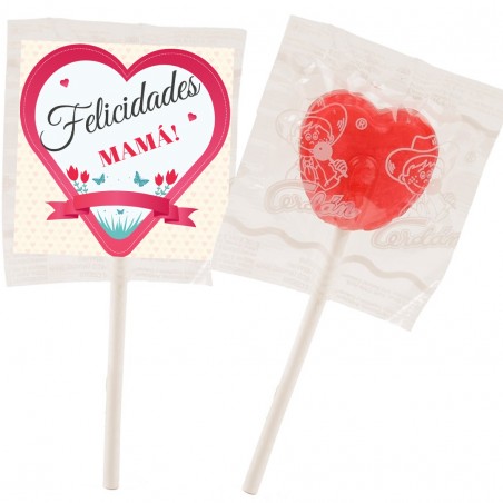 Piruleta con adhesivo día de la madre