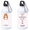 Botella personalizada niña comunión con nombre y dedicatoria