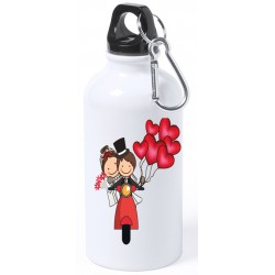 Bidón de boda novios moto personalizado con texto