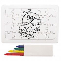 Puzzle para colorear niña angelita