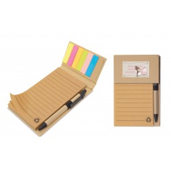 Libreta marcador con dedicatoria y nombre de invitados en bolsa de organza