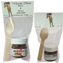 Nutella con chuchara presentada en bolsa transparente con cartón personalizado