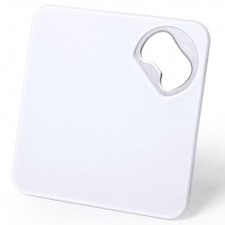 Posavasos abridor grabado para boda en bolsa de organza