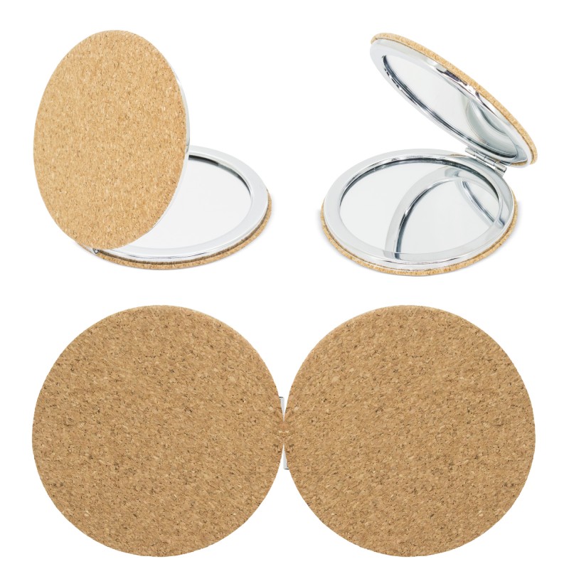 Espejo de corcho redondo