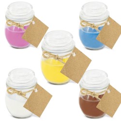 Vela aromática de color en tarro de cristal