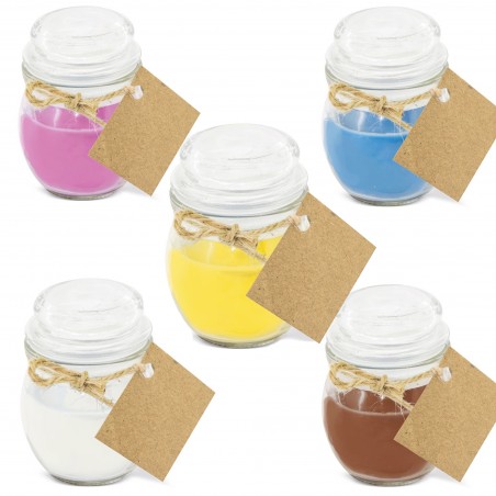 Vela aromática de color en tarro de cristal