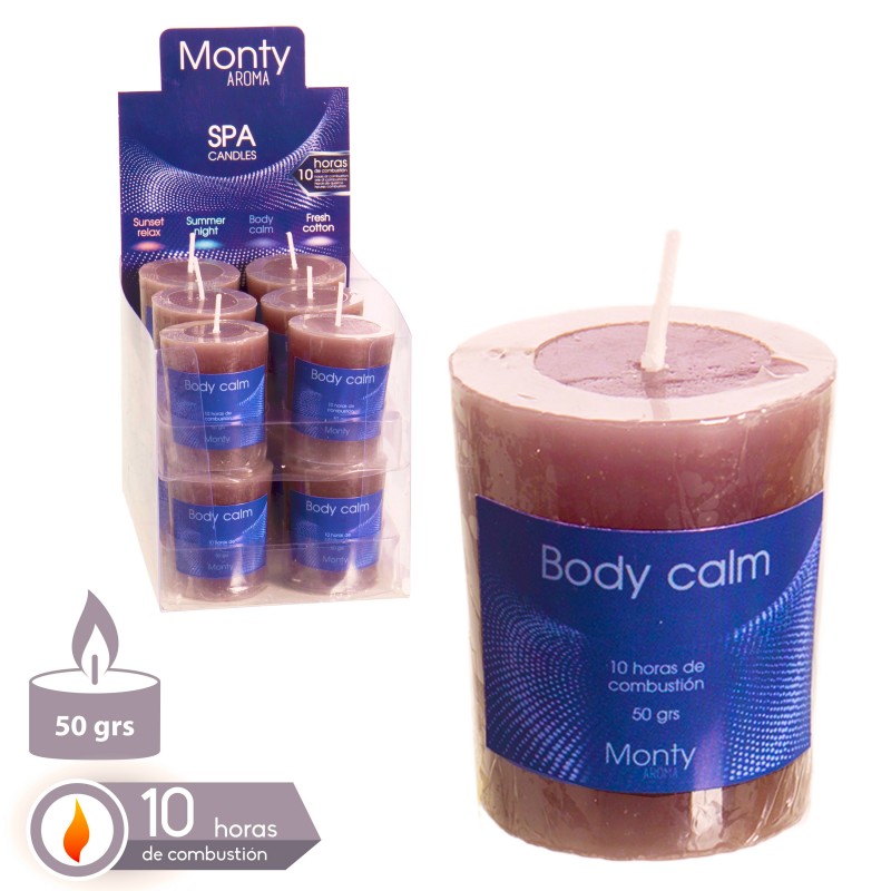 Vela cilíndrica perfumada spa rosa 4 50 x 4 80 cm