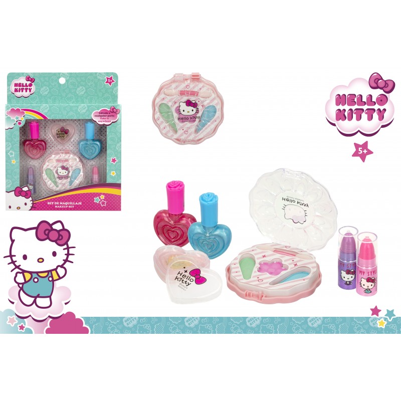 Set maquillaje hello kitty con pintauñas