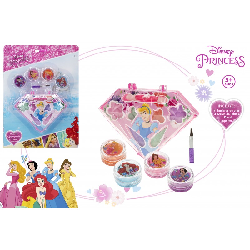 Set de maquillaje princesas disney con brillos de labios