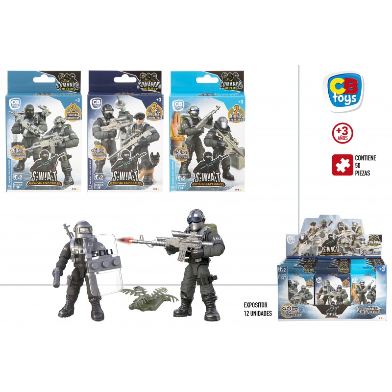 Set montaje dos figuras articuladas policias