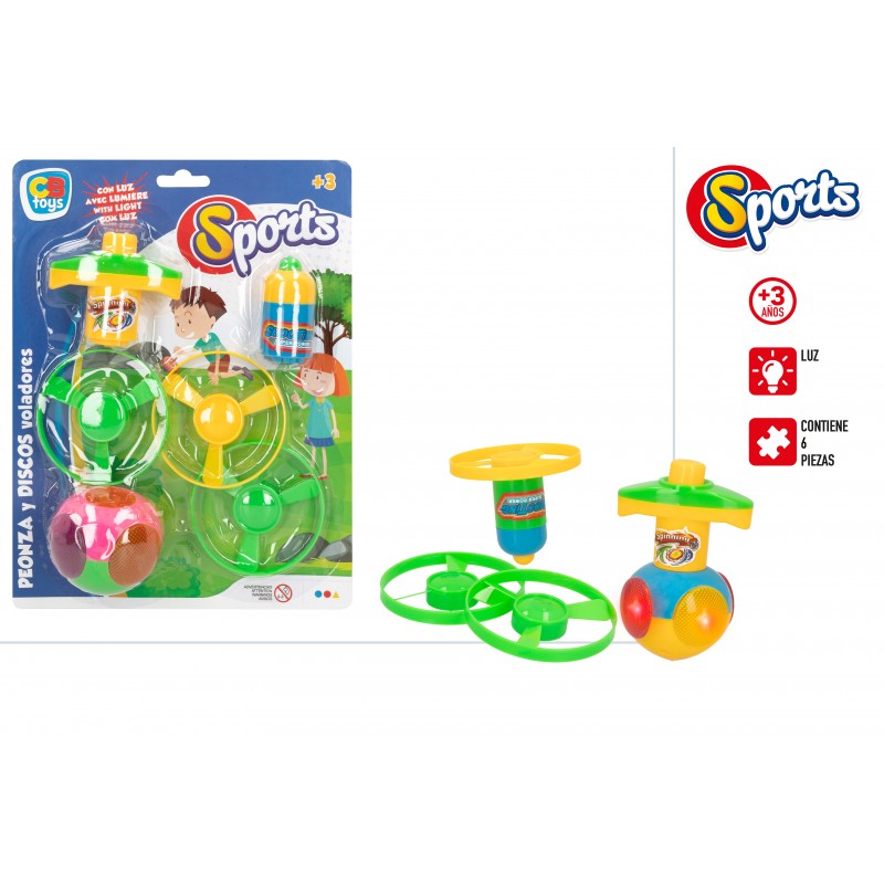 Peonza disco volador con luz