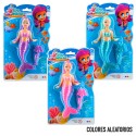 Muñeca sirenita surtida en colores con peine