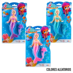 Muñeca sirenita surtida en colores con peine