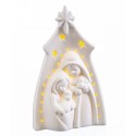 Nacimiento navideño pequeño con luz de porcelana