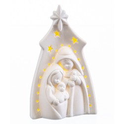 Nacimiento navideño pequeño con luz de porcelana