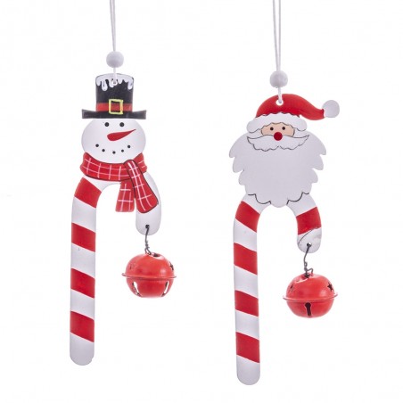 Colgante de navidad en forma de bastón hechos de madera