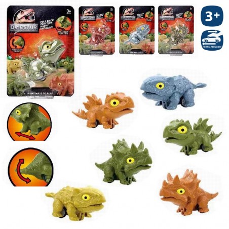 Dinosaurio con ruedas retrofricción