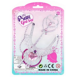 Collar pulsera y varita de princesas en blíster para niñas