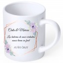 Taza blanca personalizada con dedicatoria