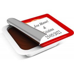 Nocilla mini para boda con adhesivo personalizado