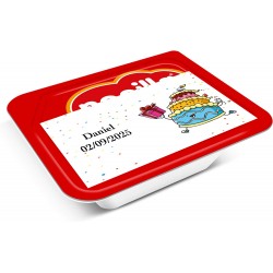 Nocilla mini para cumpleaños personalizada con nombre y fecha