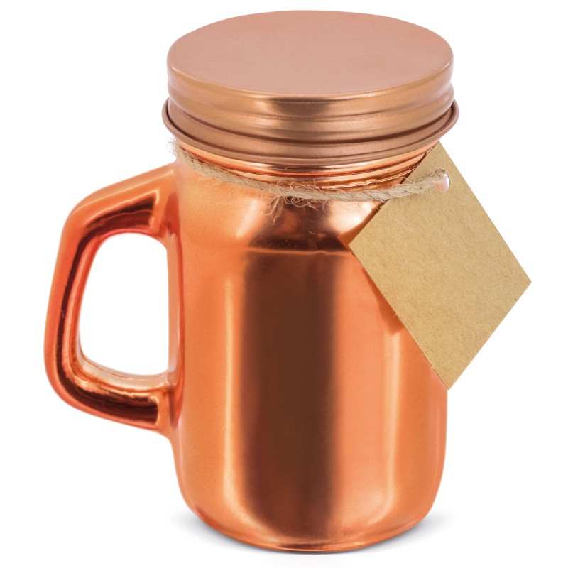 Vela aromática de canela en jarra con tapadera