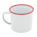 Mug metálica esmaltada retro reborde