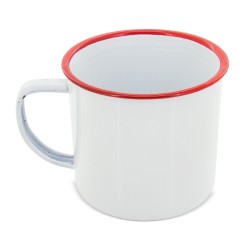 Mug metálica esmaltada retro reborde