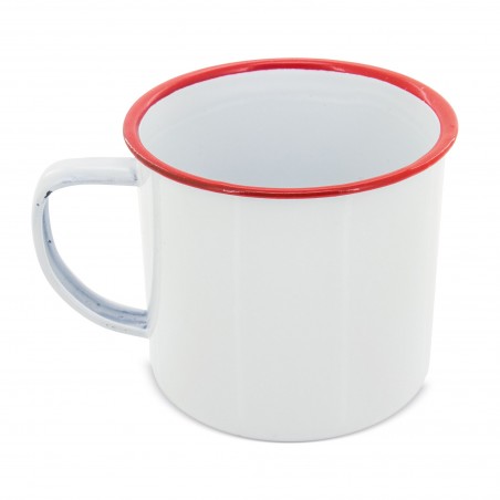 Mug metálica esmaltada retro reborde