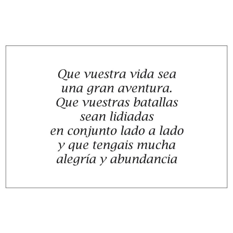 Tarjeta felicitación novios