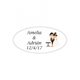 Navaja y bolígrafo para boda presentado en caja y bolsa personalizada