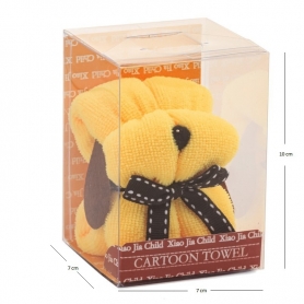 Set de manicura perrito con toalla en forma de perro presentado en bolsa